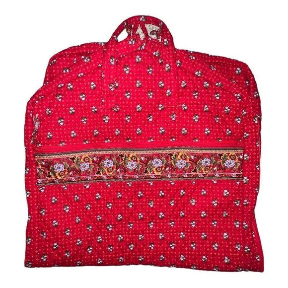 Vera Bradley Provincial Red Garment Travel Bag Retired Vintage 2000 EUC - Picture 3 of 7